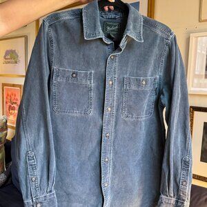 Woolrich Mens Corduroy Button Up Blue